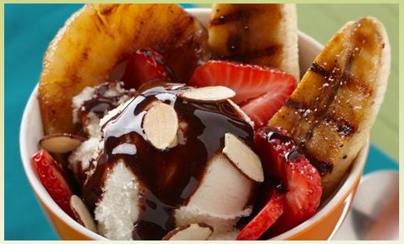 Mazola grilled banana split