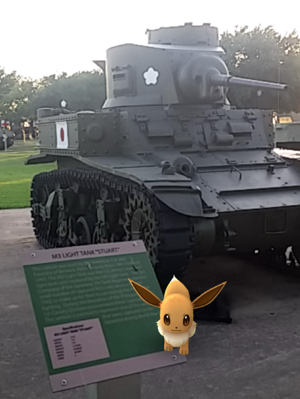 The AR feature of this game is super adorable at times. Who knew fox type creatures liked to drive tanks? 