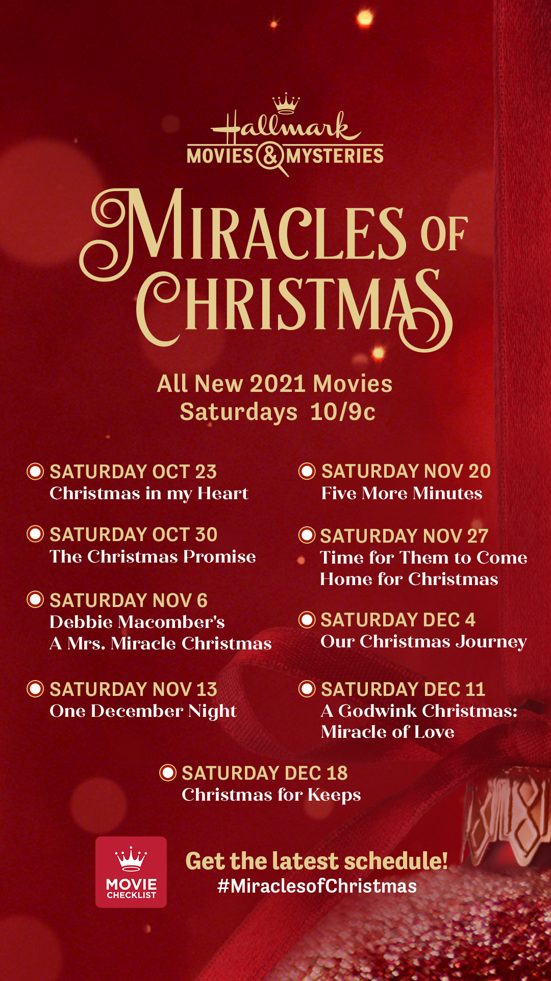 Hallmark Miracles of Christmas movie list on candypo.com entertainment television