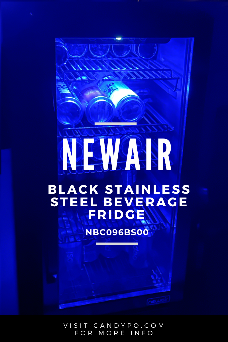 NewAir Black Stainless Steel Beverage Fridge NBC096BS00 on candypo.com